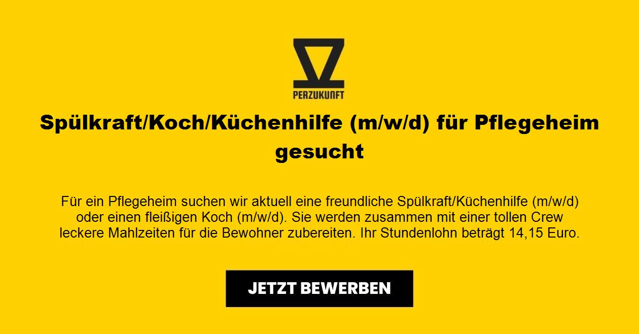 Spülkraft/Koch/Küchenhilfe (m/w/d) für Pflegeheim gesucht