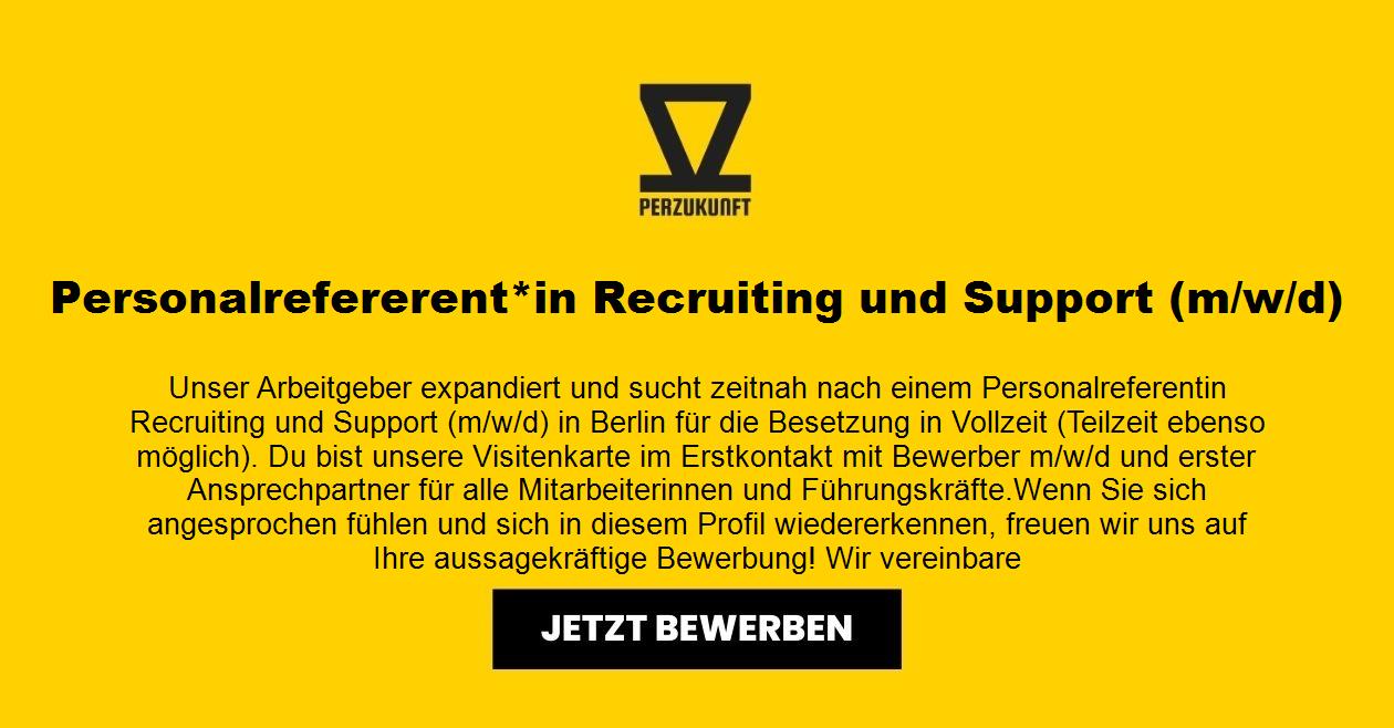 Personalrefererent*in Recruiting und Support (m/w/d)
