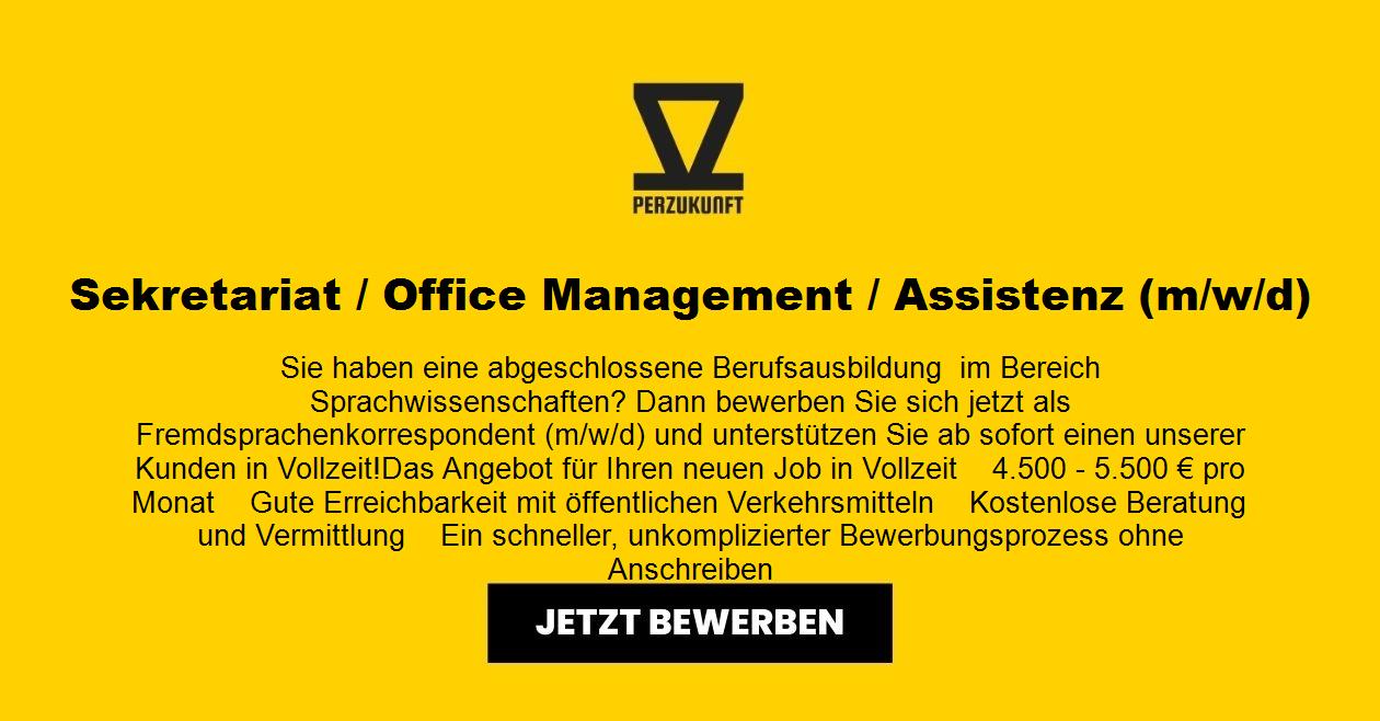 Sekretariat / Office Management / Assistenz (m/w/d)