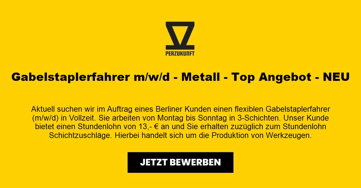 Gabelstaplerfahrer m/w/d - Metall - Top Angebot - NEU