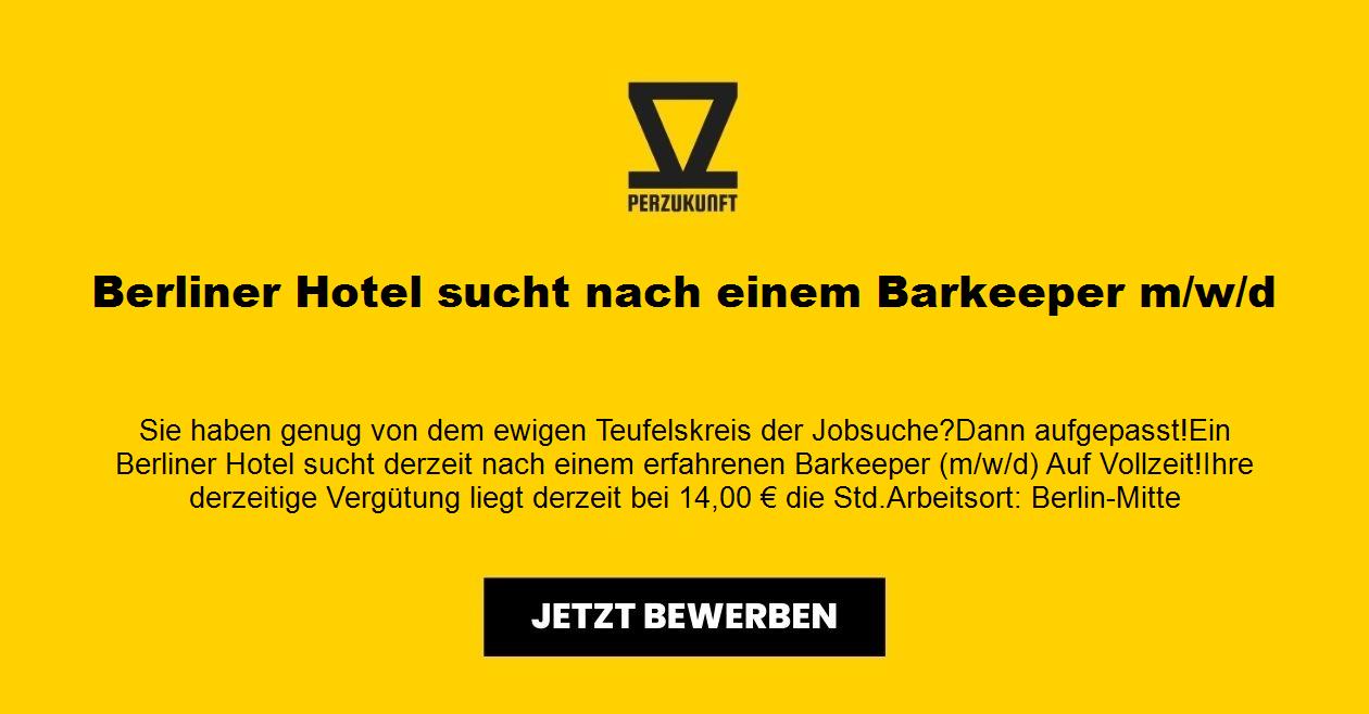 Berliner Hotel sucht nach einem Barkeeper m/w/d