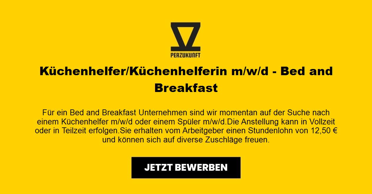 Küchenhelfer/Küchenhelferin m/w/d - Bed and Breakfast