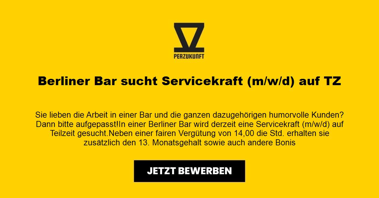 Berliner Bar sucht Servicekraft (m/w/d) auf TZ