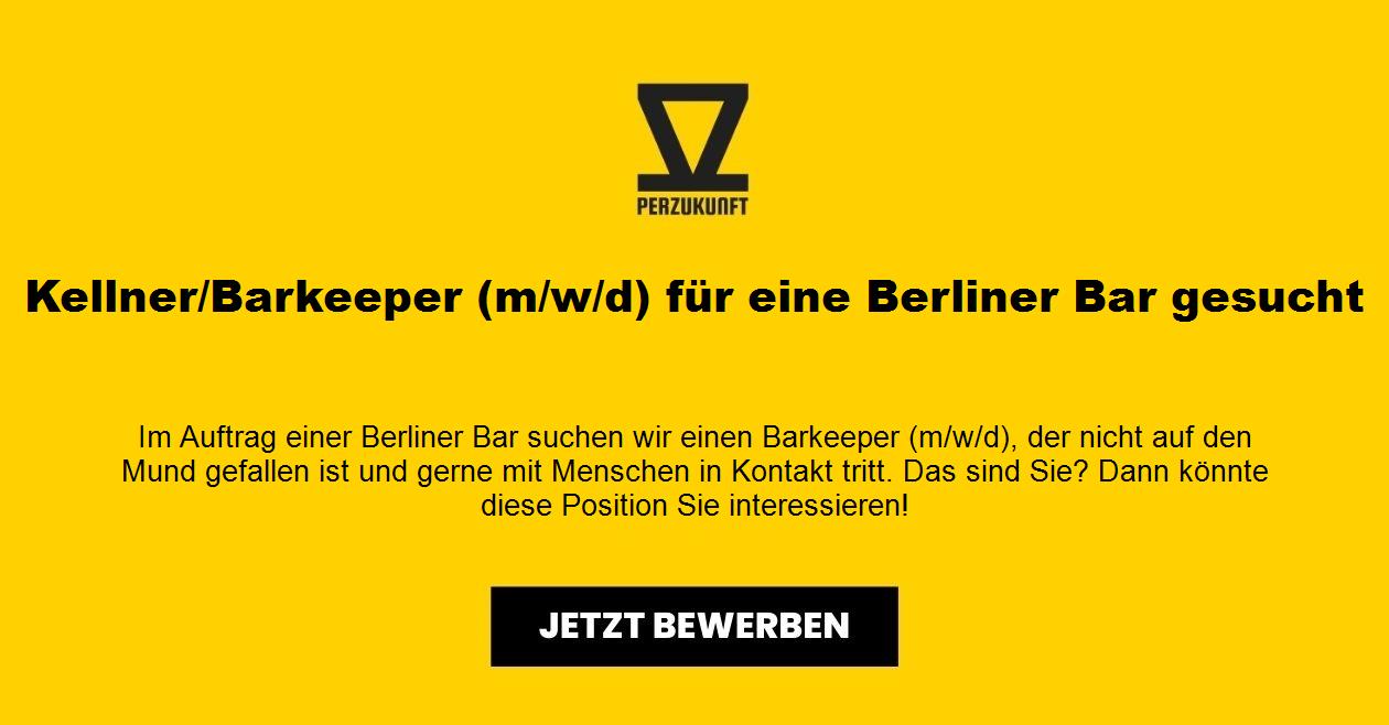 Kellner/Barkeeper (m/w/d) für eine Berliner Bar gesucht