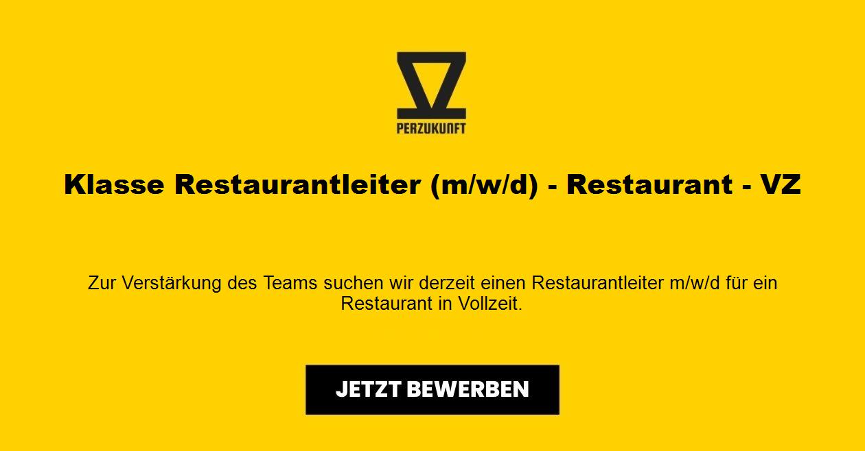 Klasse Restaurantleiter (m/w/d) - Restaurant - VZ