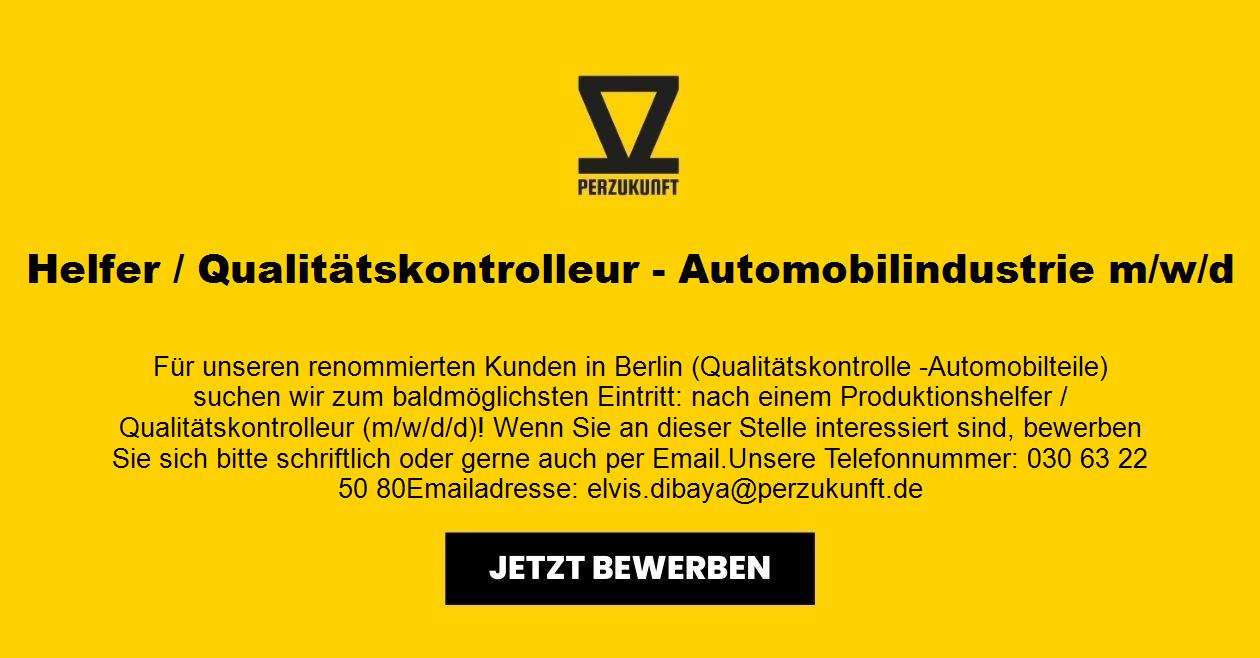 Helfer / Qualitätskontrolleur - Automobilindustrie m/w/d