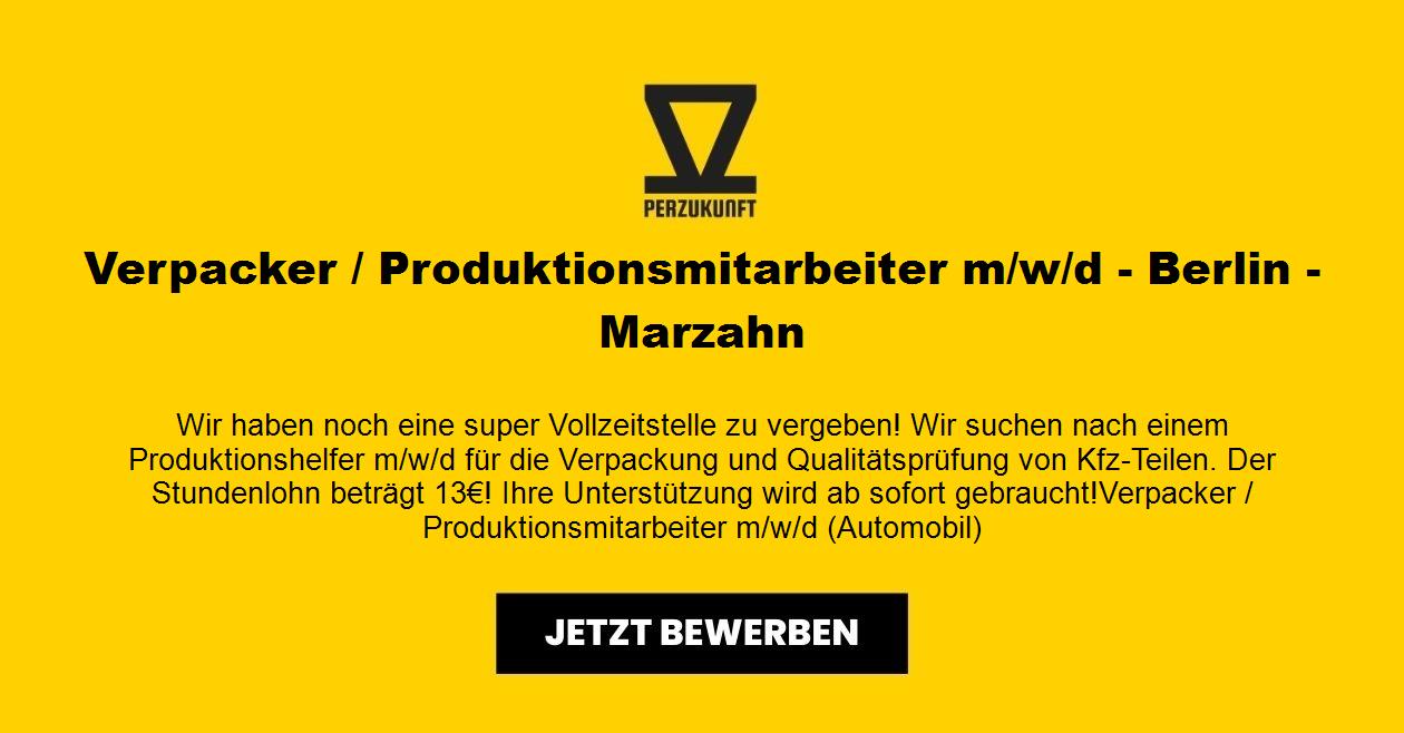 Verpacker / Produktionsmitarbeiter m/w/d - Berlin - Marzahn