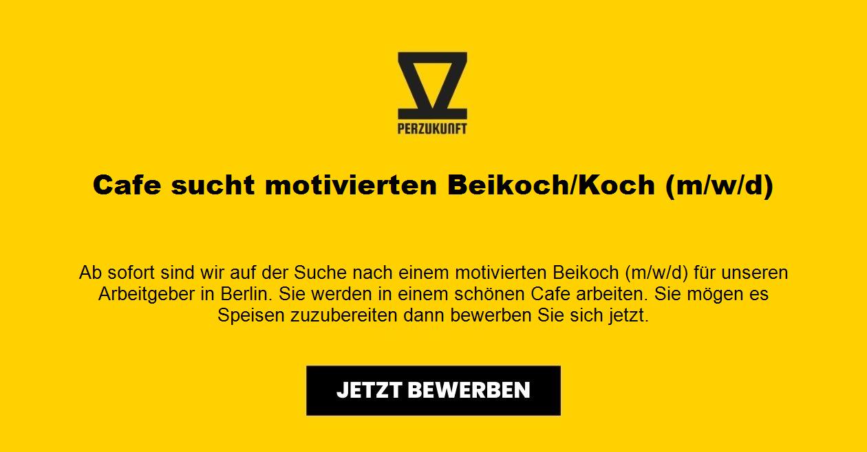 Cafe sucht motivierten Beikoch/Koch (m/w/d)