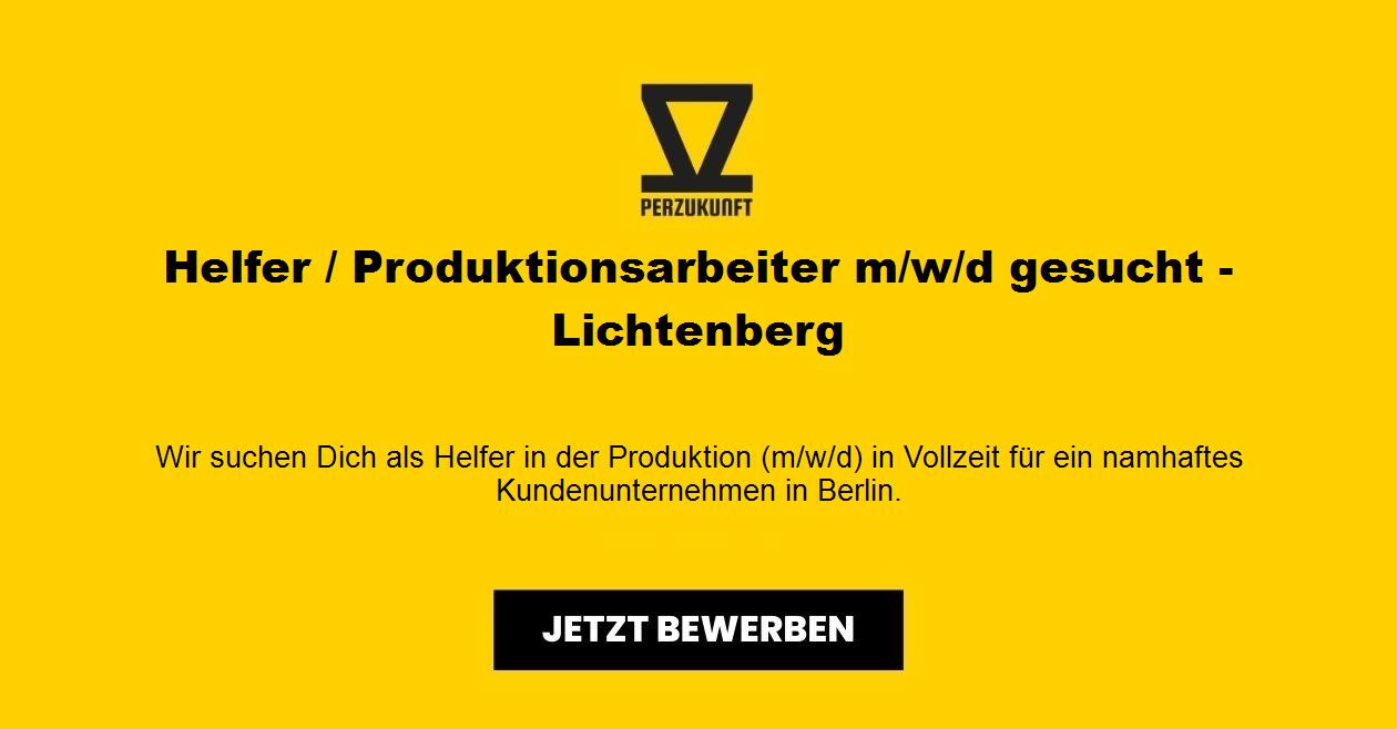 Helfer / Produktionsarbeiter m/w/d gesucht - Lichtenberg