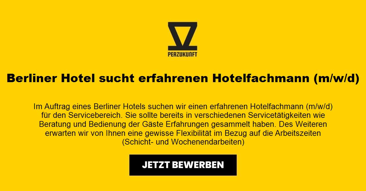 Berliner Hotel sucht erfahrenen Hotelfachmann (m/w/d)