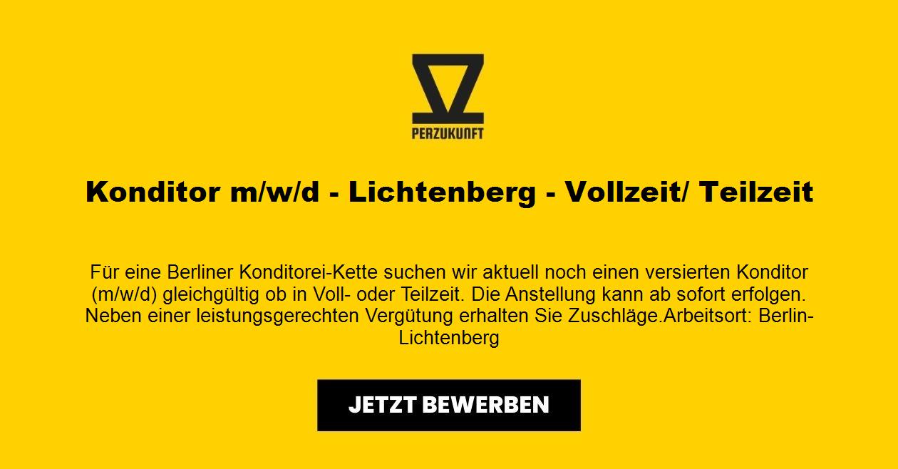 Konditor m/w/d - Lichtenberg - Vollzeit/ Teilzeit