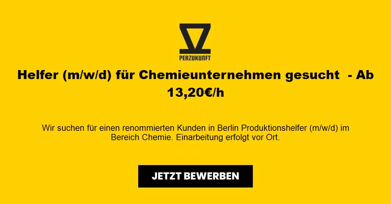 Helfer (m/w/d) für Chemieunternehmen gesucht  - Ab 20,62€/h