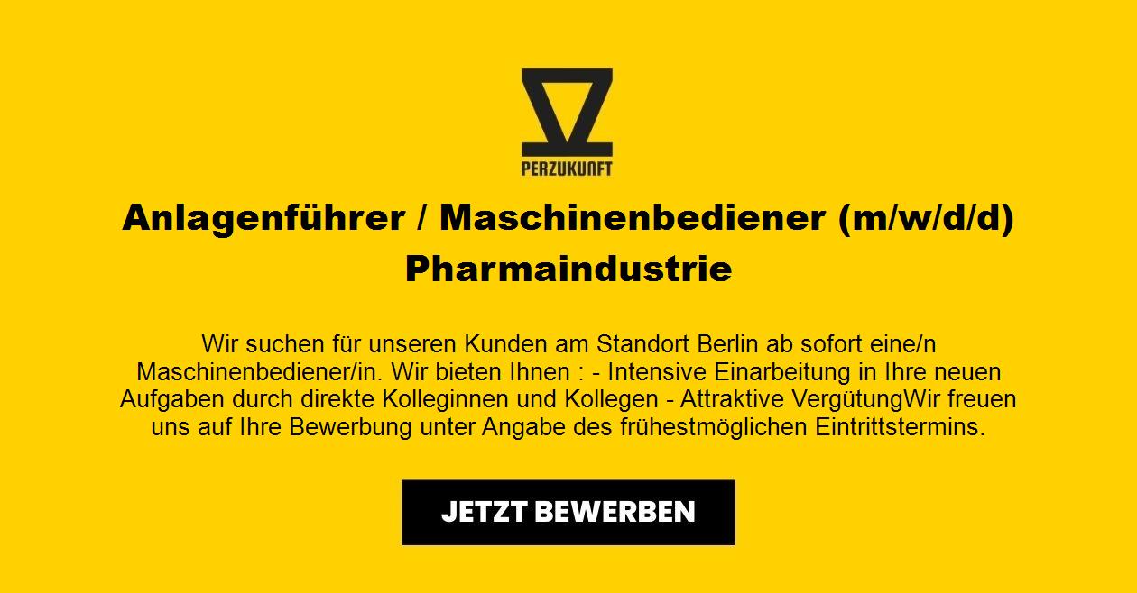 Anlagenführer / Maschinenbediener (m/w/d) Pharmaindustrie