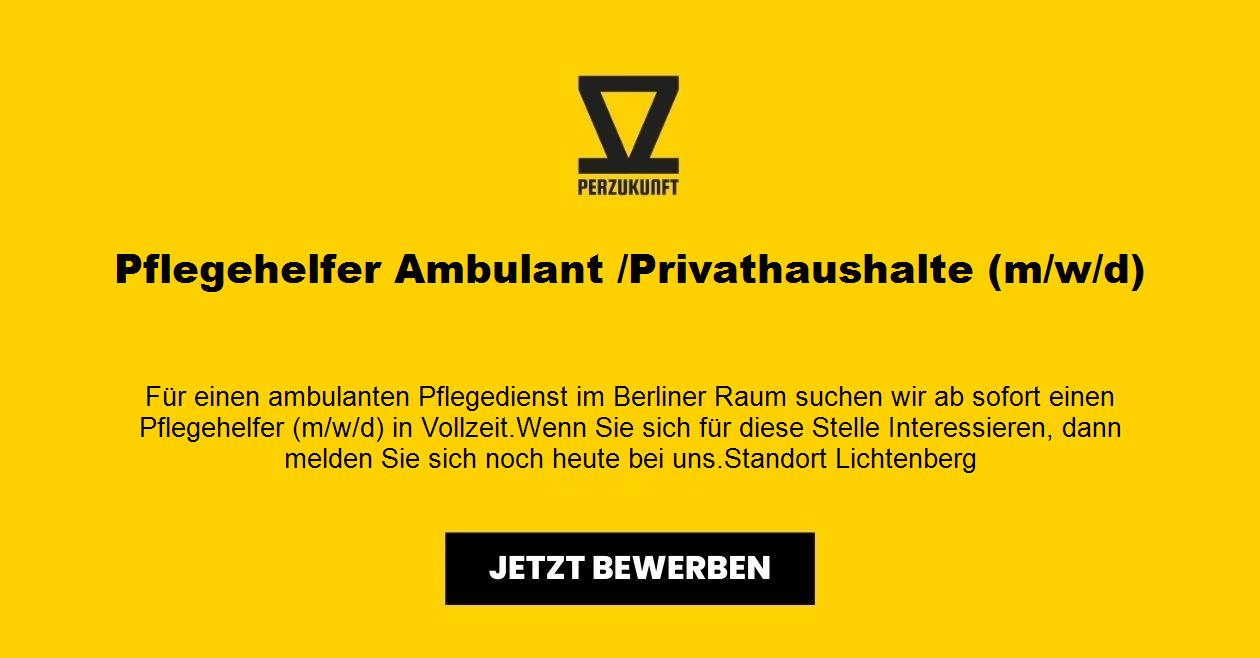 Pflegehelfer Ambulant /Privathaushalte (m/w/d)