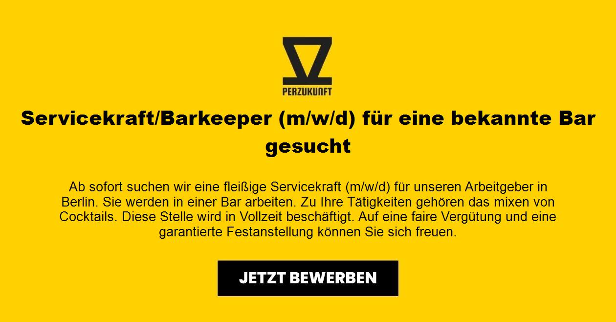 Servicekraft/Barkeeper (m/w/d) für eine bekannte Bar gesucht