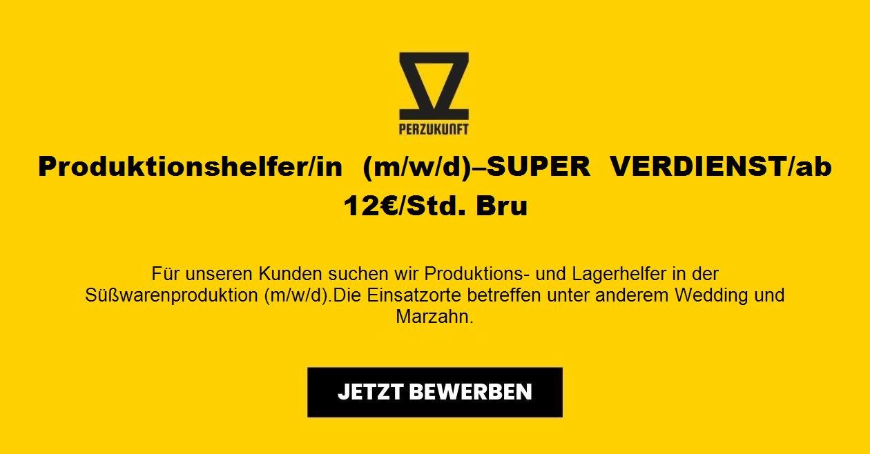 Produktionshelfer/in (m/w/d)–SUPER VERDIENST/ab 30,26€/Std. Bru