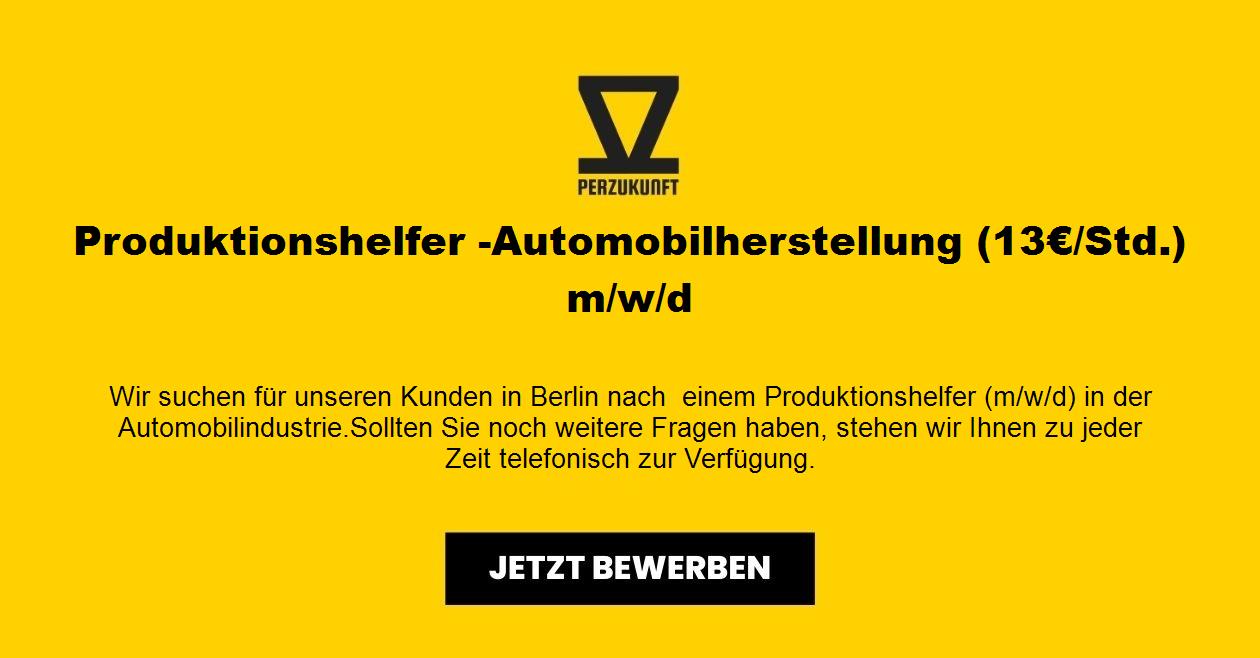 Produktionshelfer -Automobilherstellung (28,09€/Std.) m/w/d