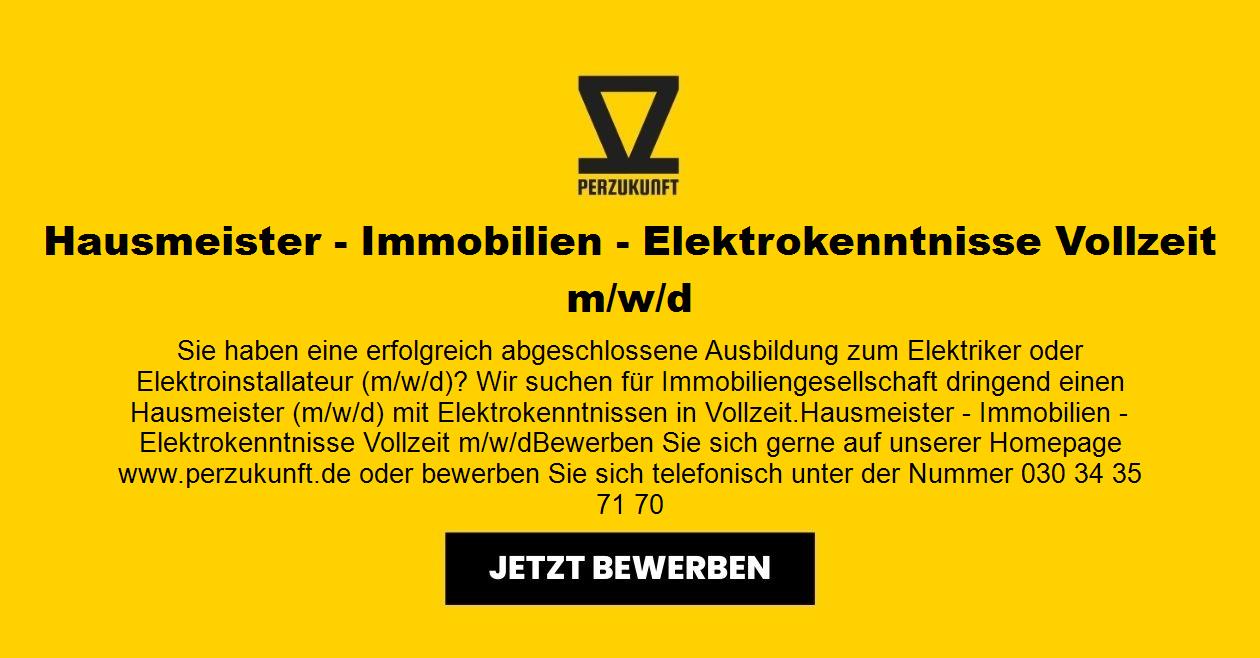 Hausmeister - Immobilien - Elektrokenntnisse Vollzeit m/w/d