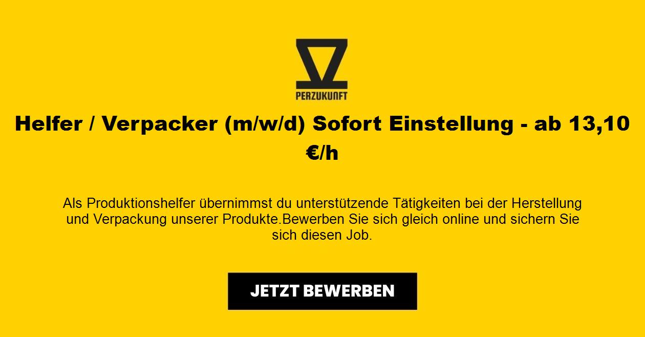 Helfer / Verpacker (m/w/d) Sofort Einstellung - ab 21,89 €/h