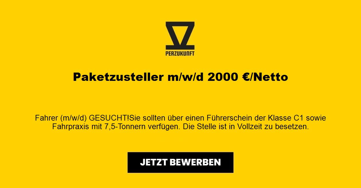 Paketzusteller m/w/d 2000 €/Netto
