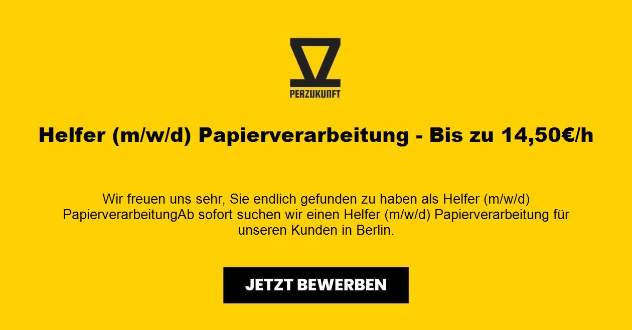 Helfer (m/w/d) Papierverarbeitung - Bis zu 24,23€/h