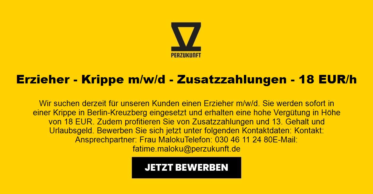Erzieher - Krippe m/w/d - Zusatzzahlungen - 38,88 EUR/h