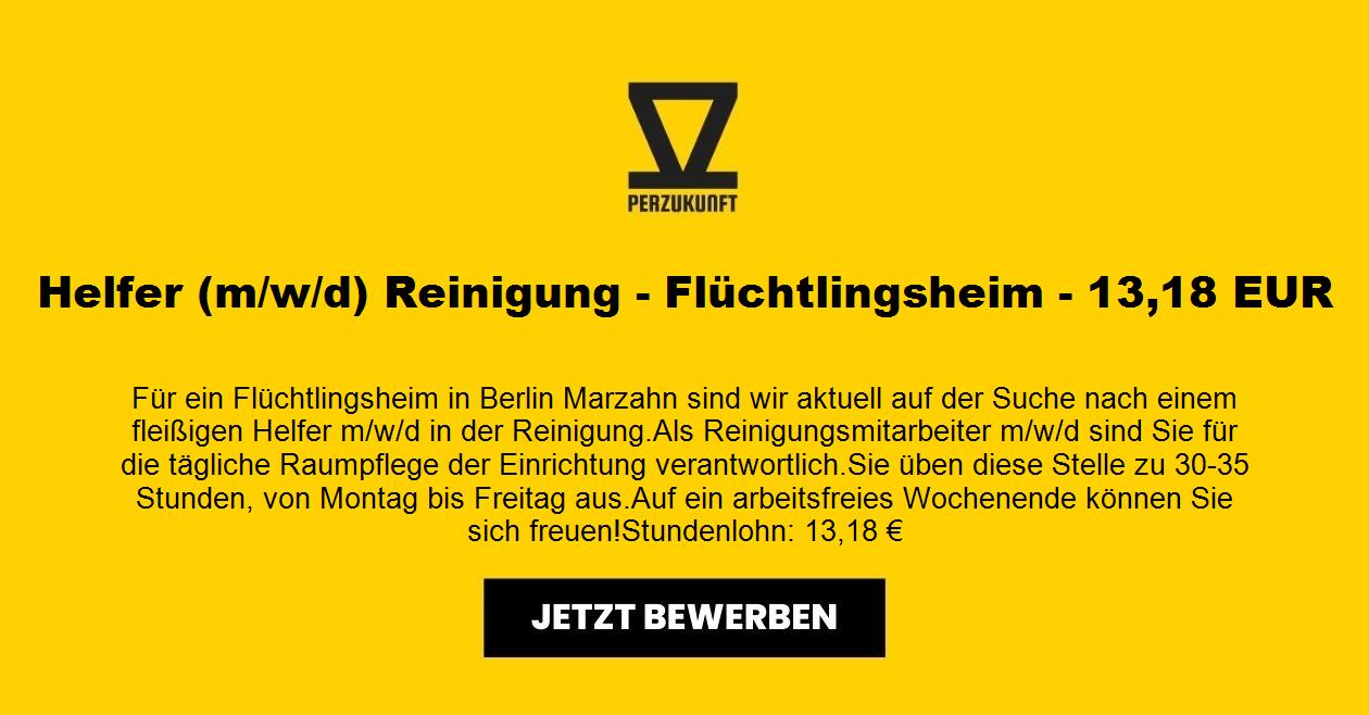 Helfer (m/w/d) Reinigung - Flüchtlingsheim - 13,18 EUR