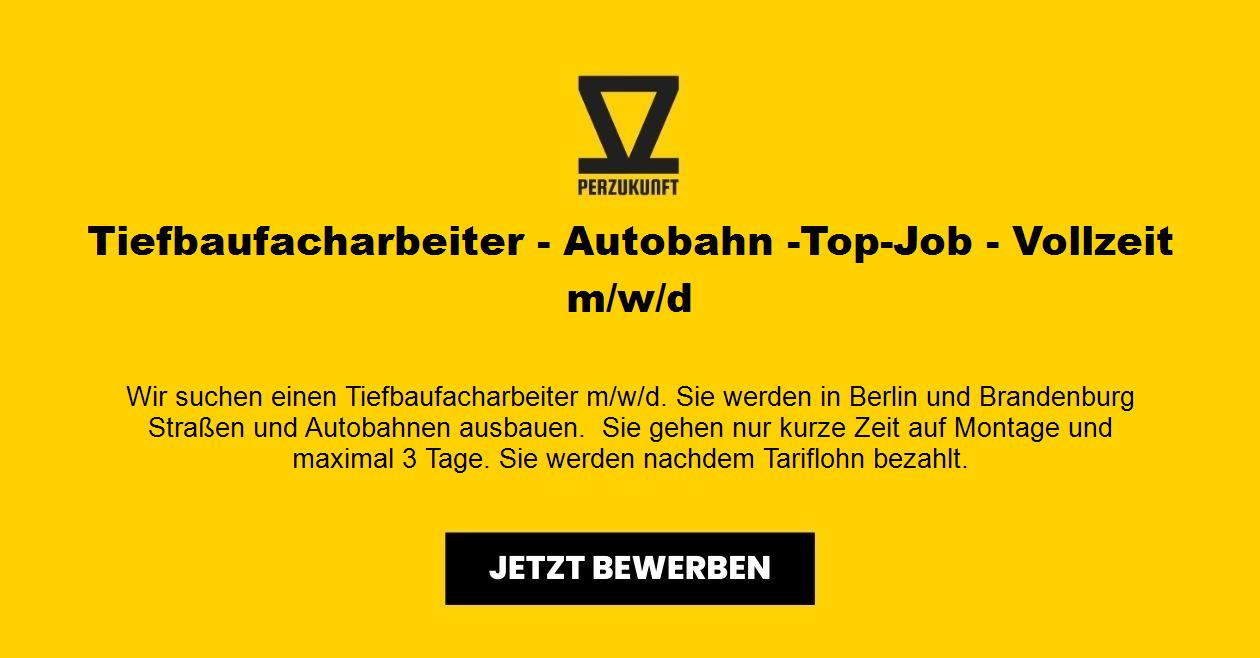 Tiefbaufacharbeiter - Autobahn -Top-Job - Vollzeit m/w/d