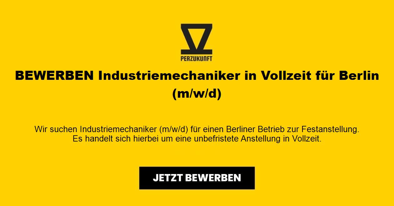 BEWERBEN Industriemechaniker in Vollzeit für Berlin (m/w/d)