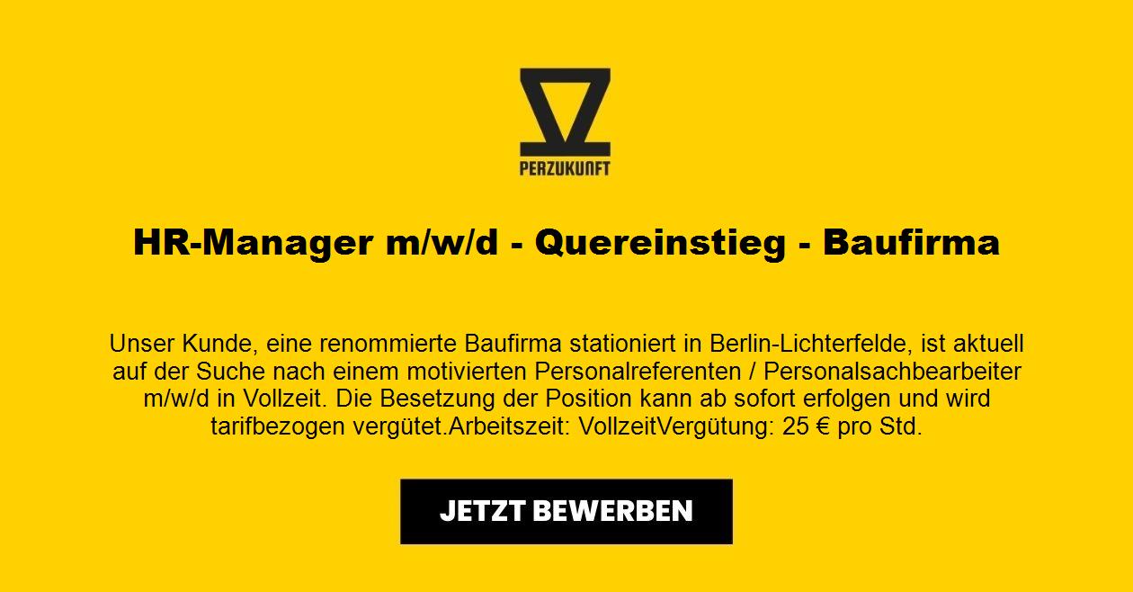 HR-Manager m/w/d - Quereinstieg - Baufirma