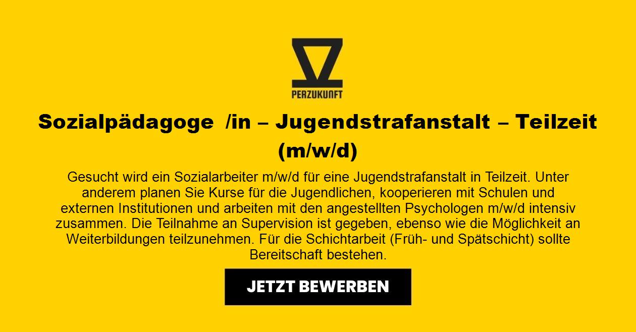 Sozialpädagoge /in – Jugendstrafanstalt – Teilzeit (m/w/d)