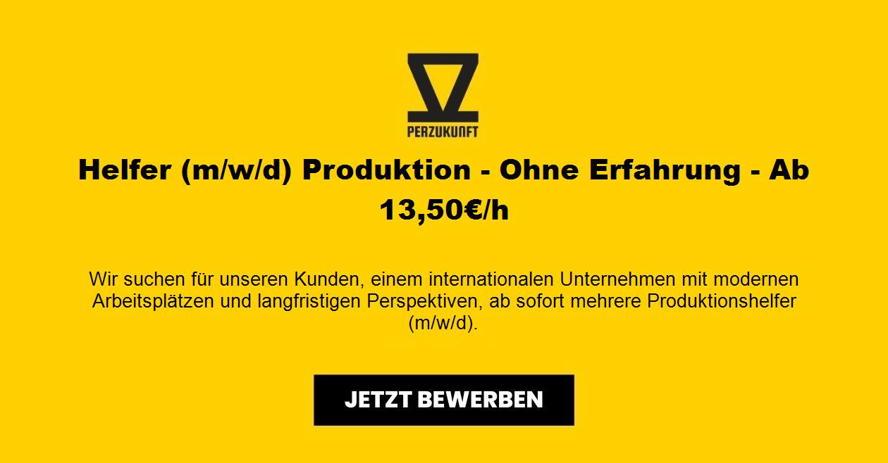 Helfer (m/w/d) Produktion - Ohne Erfahrung - Ab 14,44€/h