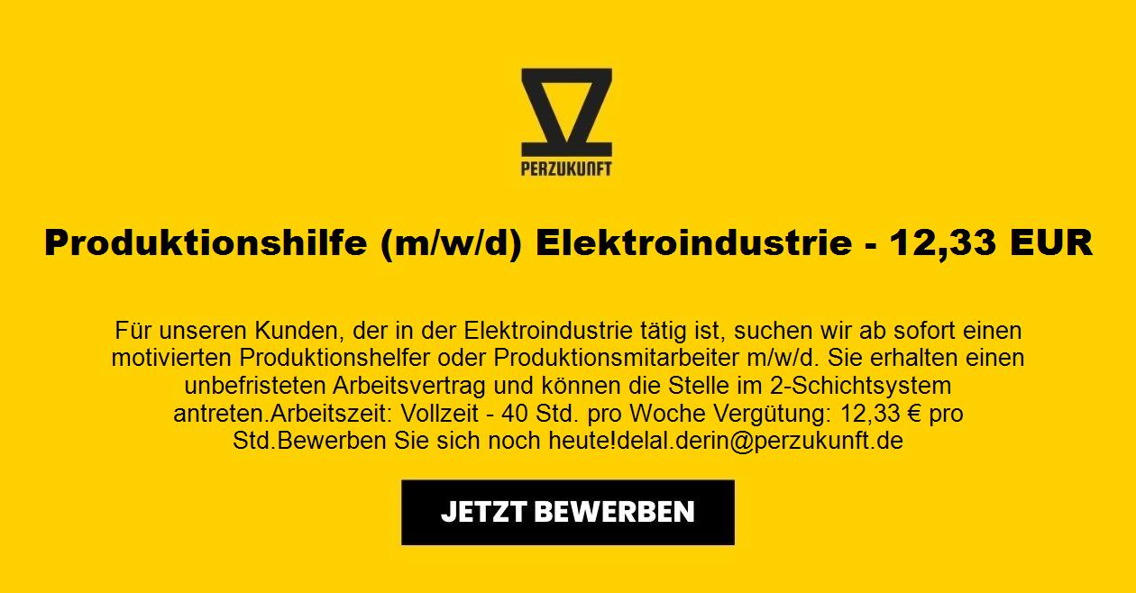 Produktionshilfe (m/w/d) Elektroindustrie - 12,33 EUR