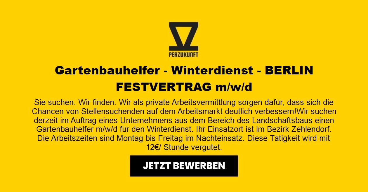 Gartenbauhelfer - Winterdienst - BERLIN FESTVERTRAG m/w/d