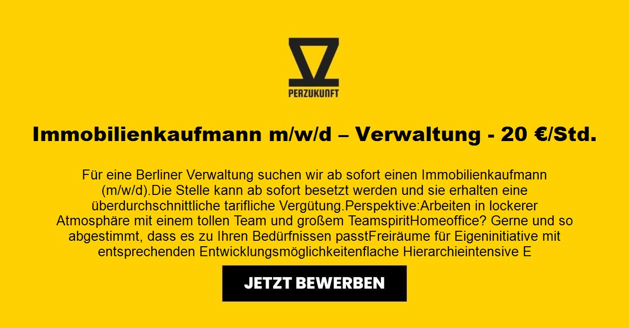 Immobilienkaufmann m/w/d – Verwaltung - 20 €/Std.
