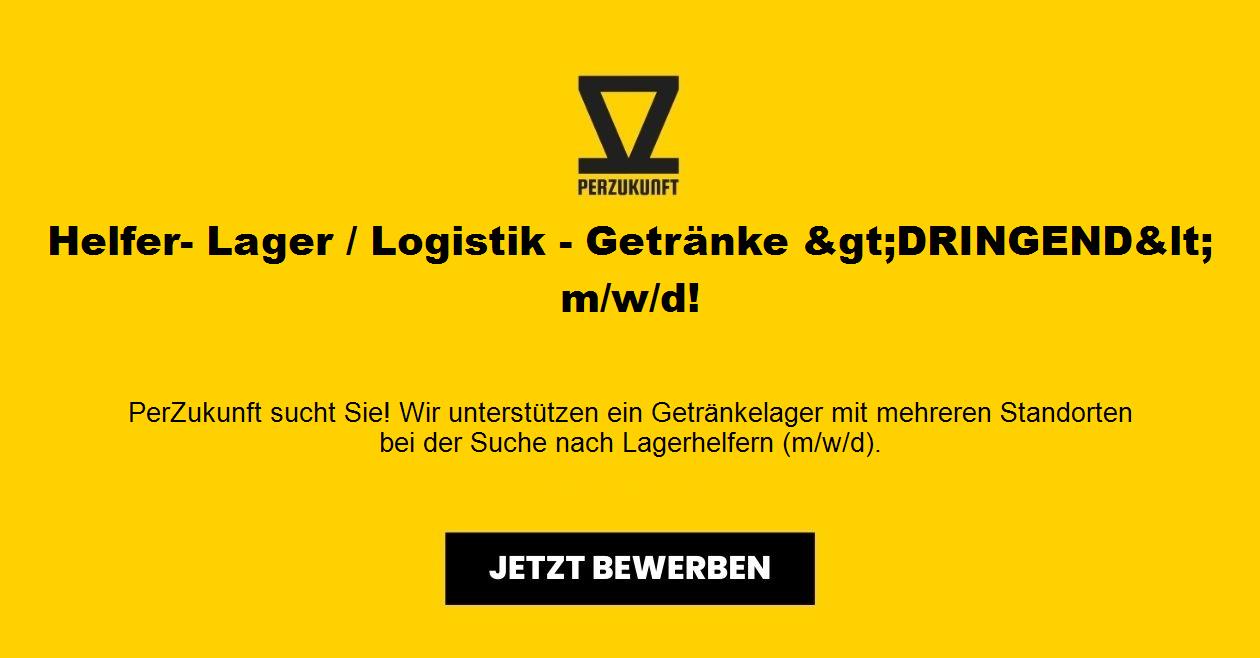 Helfer- Lager / Logistik - Getränke &gt;DRINGEND&lt;  m/w/d!