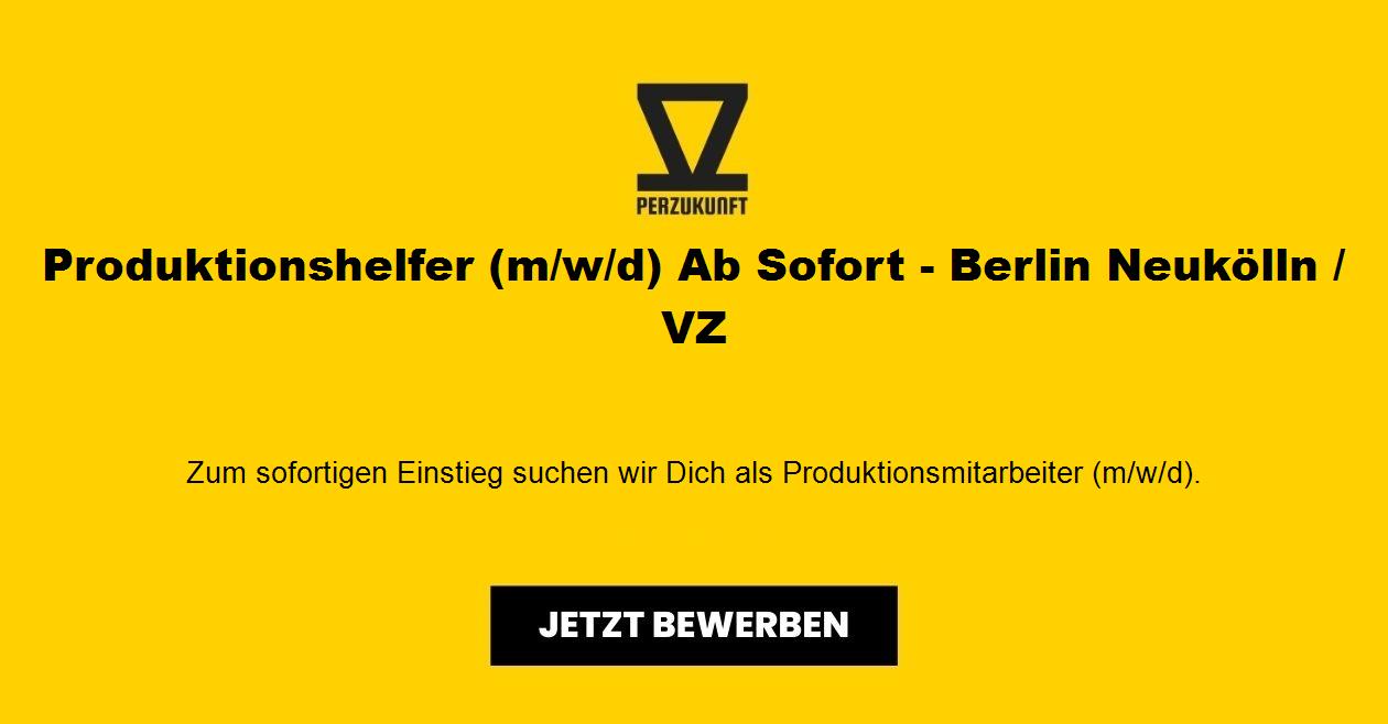 Produktionshelfer (m/w/d) Ab Sofort - Berlin Neukölln / VZ