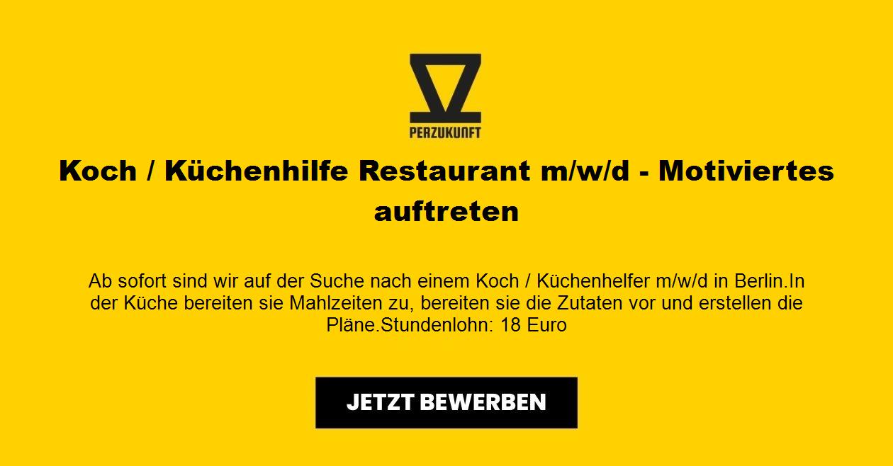 Koch / Küchenhilfe Restaurant m/w/d - Motiviertes auftreten