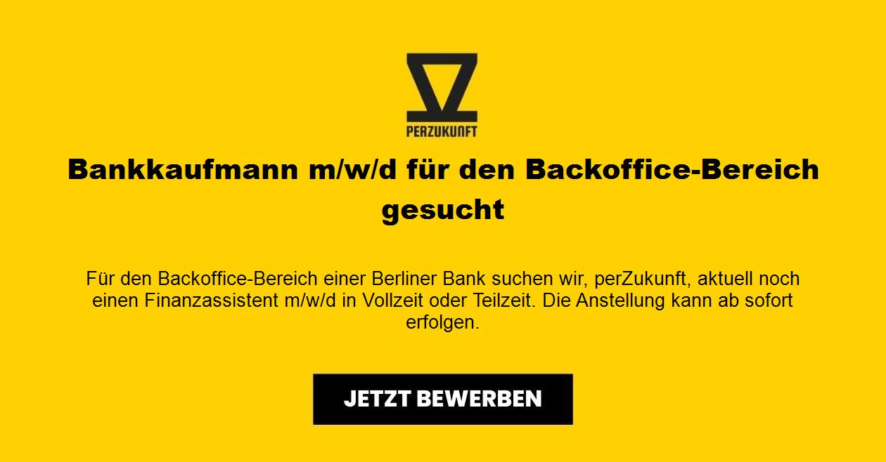 Bankkaufmann m/w/d für den Backoffice-Bereich gesucht