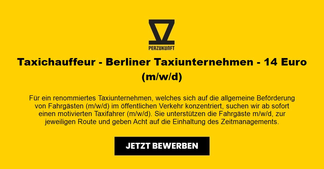 Taxichauffeur - Berliner Taxiunternehmen - 14 Euro (m/w/d)