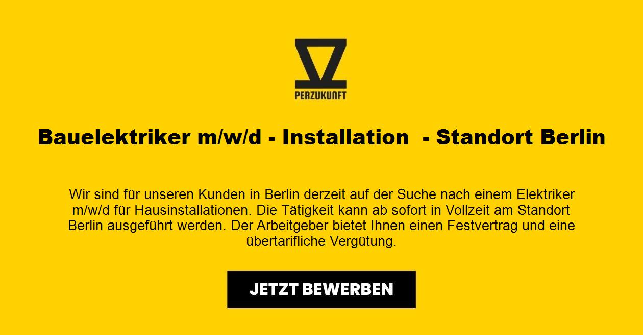 Bauelektriker m/w/d - Installation  - Standort Berlin