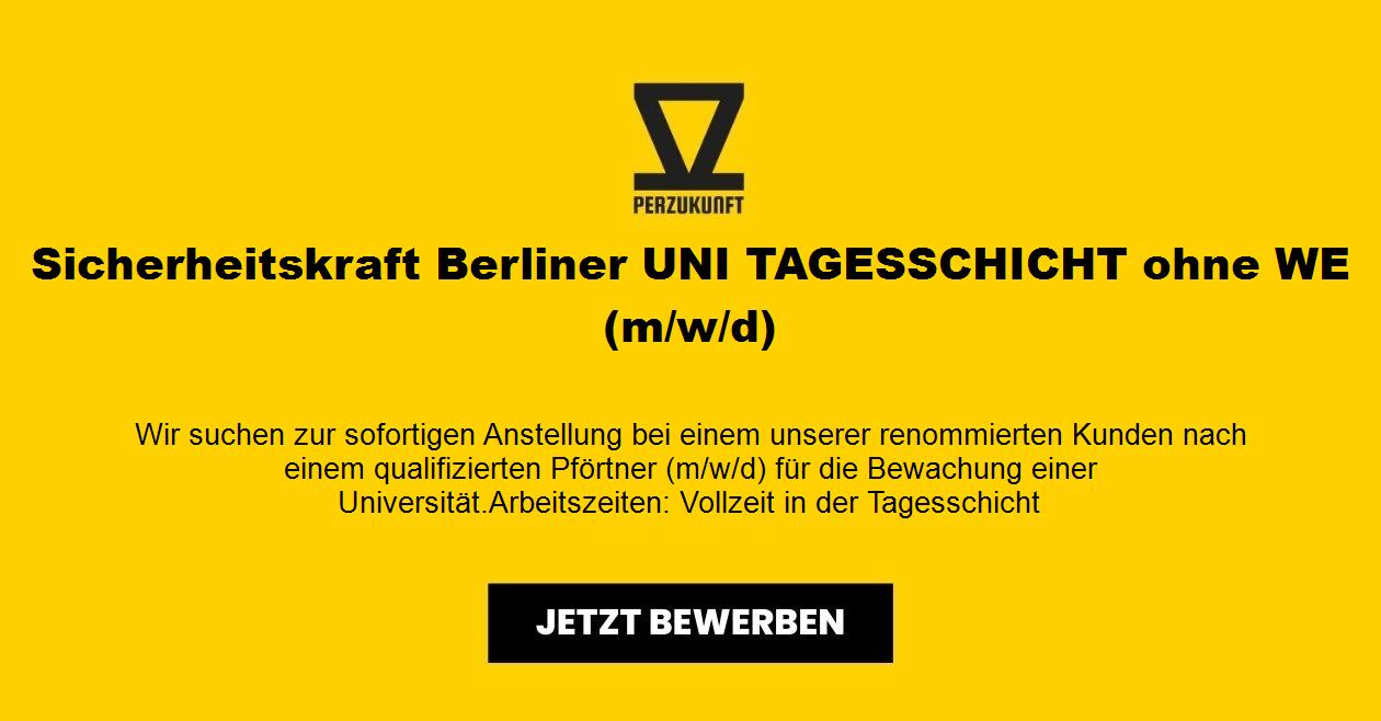 Sicherheitskraft Berliner UNI TAGESSCHICHT ohne WE (m/w/d)