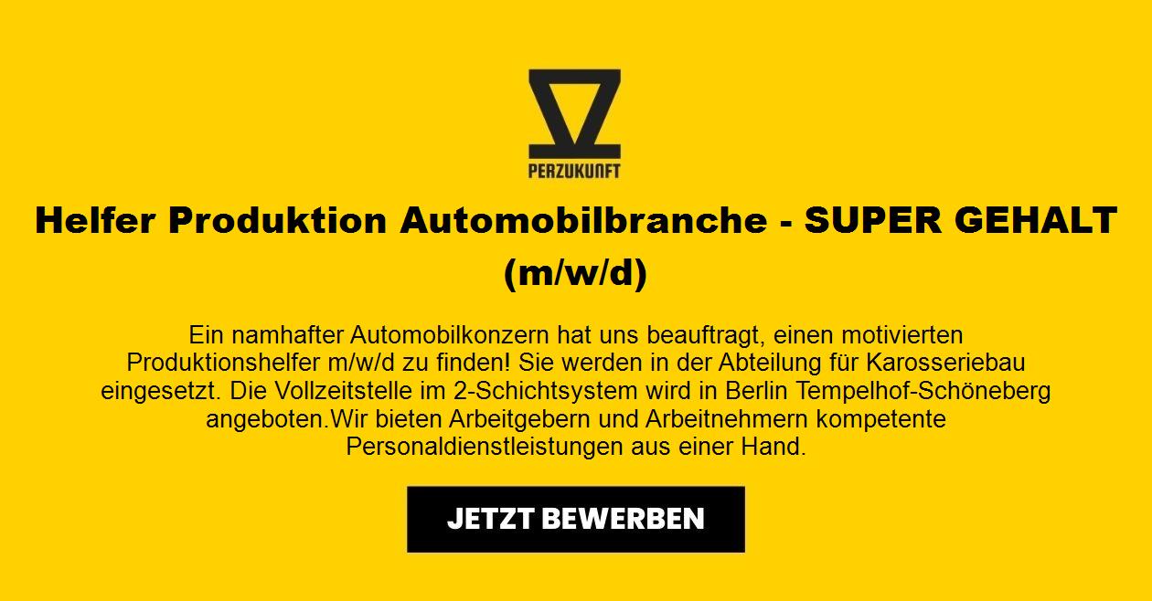 Helfer Produktion Automobilbranche - SUPER GEHALT (m/w/d)