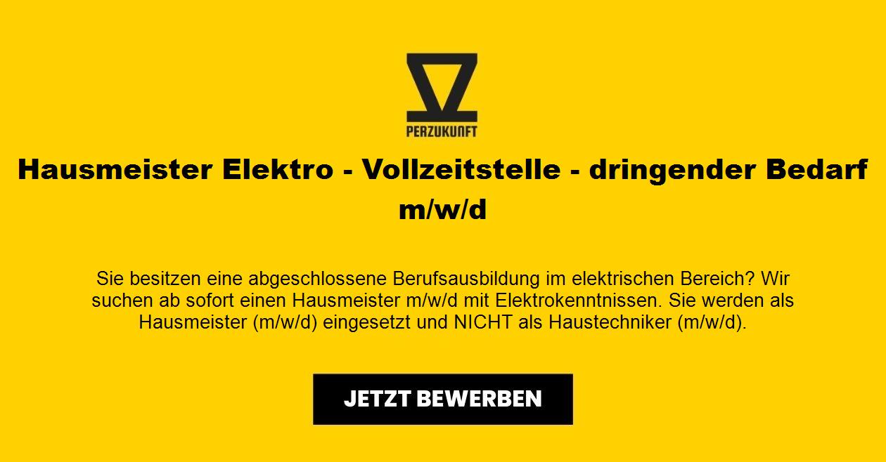 Hausmeister Elektro - Vollzeitstelle - dringender Bedarf m/w/d