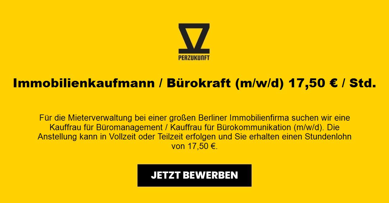 Immobilienkaufmann / Bürokraft (m/w/d) 18,72 € / Std.