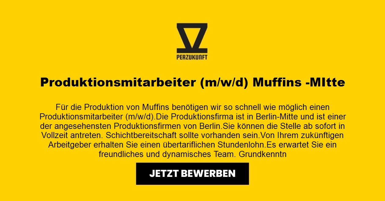 Produktionsmitarbeiter (m/w/d) Muffins -MItte