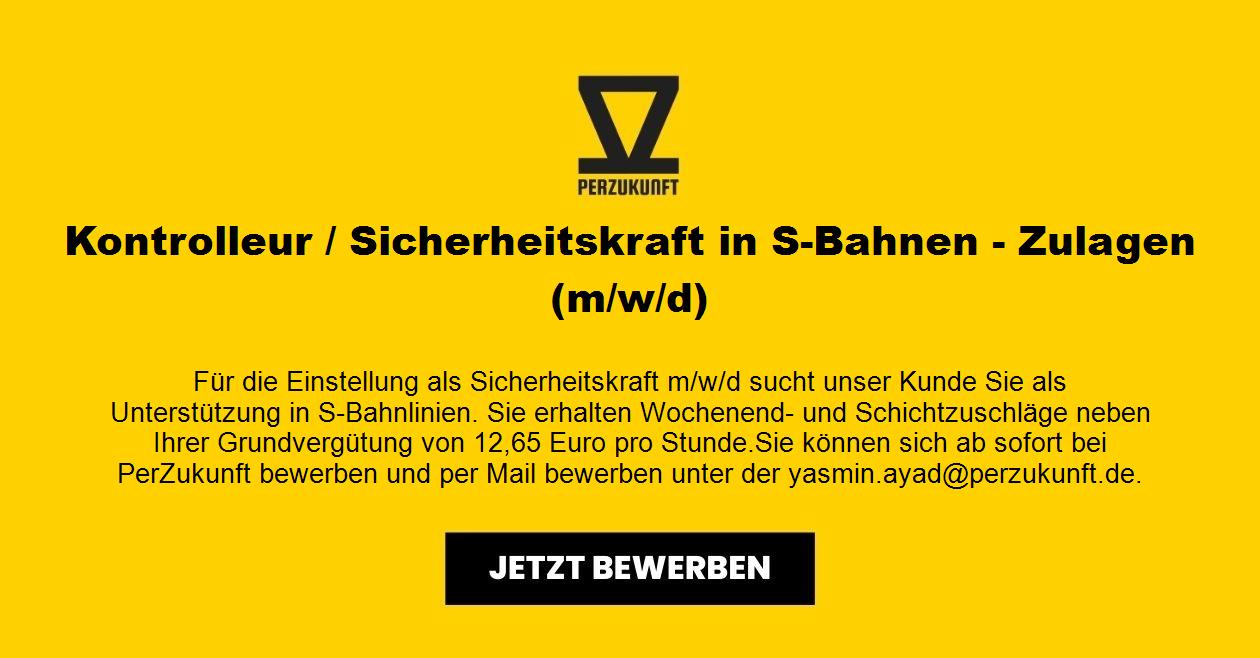 Kontrolleur / Sicherheitskraft in S-Bahnen - Zulagen (m/w/d)