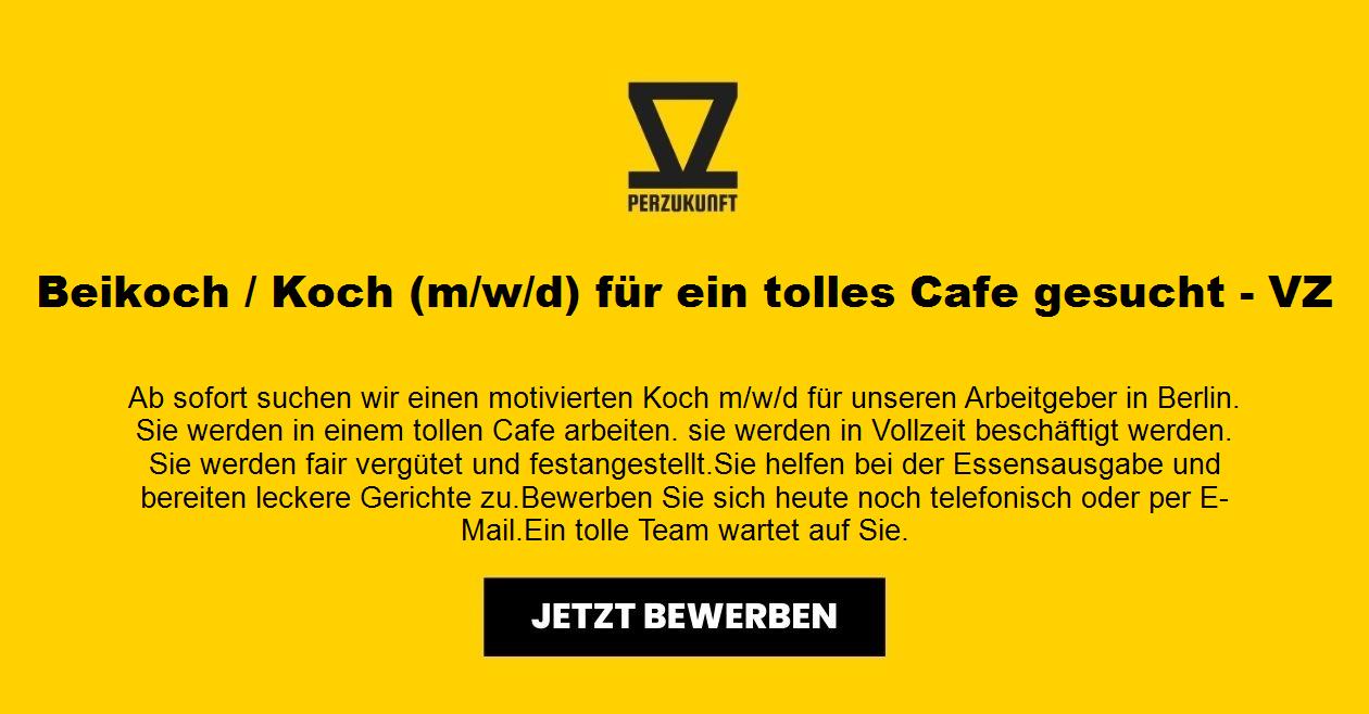 Beikoch / Koch (m/w/d) für ein tolles Cafe gesucht - VZ