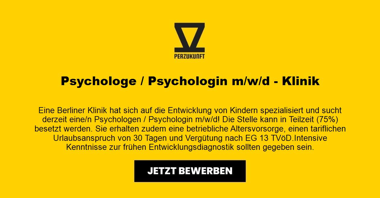Psychologe / Psychologin m/w/d - Klinik