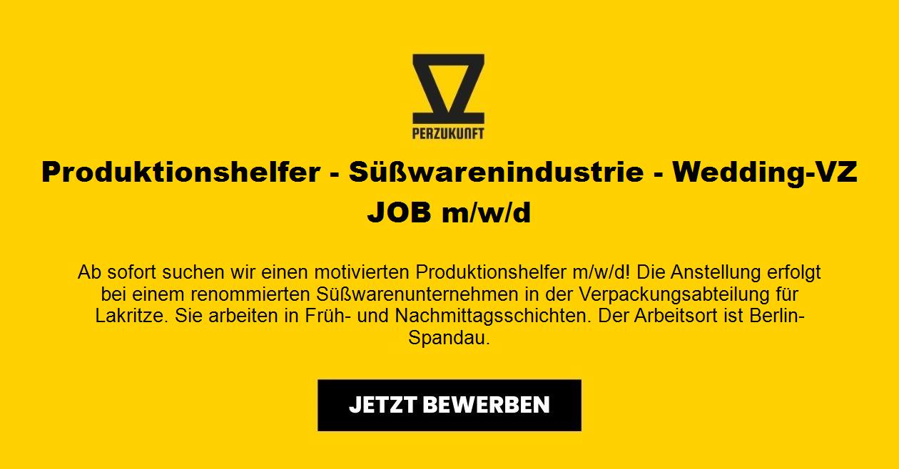 Produktionshelfer - Süßwarenindustrie - Wedding-VZ JOB m/w/d